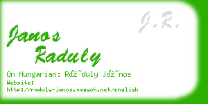 janos raduly business card